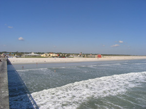 View of the hotel from the pier