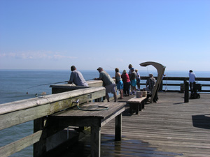 Fishing from the pier